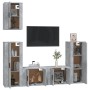 TV furniture set 5 pieces concrete gray plywood by vidaXL, TV Furniture - Ref: Foro24-3188778, Price: 215,99 €, Discount: %