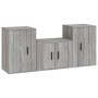 TV furniture set 3 pieces Sonoma gray plywood by vidaXL, TV Furniture - Ref: Foro24-3188500, Price: 108,51 €, Discount: %