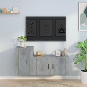 TV furniture set 2 pieces concrete gray plywood by vidaXL, TV Furniture - Ref: Foro24-3188466, Price: 86,97 €, Discount: %