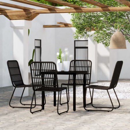 Juego de comedor de jardín 5 piezas negro de vidaXL, Conjuntos de jardín - Ref: Foro24-3099168, Precio: 476,97 €, Descuento: %