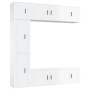 TV furniture set 7 pieces glossy white plywood by vidaXL, TV Furniture - Ref: Foro24-3188648, Price: 360,77 €, Discount: %