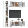 TV furniture set 7 pieces glossy white plywood by vidaXL, TV Furniture - Ref: Foro24-3188648, Price: 360,77 €, Discount: %