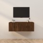 Wall TV cabinets 2 pcs brown oak 57x34.5x40 cm by vidaXL, TV Furniture - Ref: Foro24-3188341, Price: 90,99 €, Discount: %