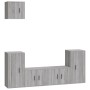 TV furniture set 5 pieces Sonoma gray plywood by vidaXL, TV Furniture - Ref: Foro24-3188588, Price: 202,15 €, Discount: %