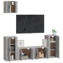 TV furniture set 5 pieces Sonoma gray plywood by vidaXL, TV Furniture - Ref: Foro24-3188588, Price: 202,15 €, Discount: %