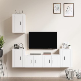 Set de muebles para TV 5 piezas madera contrachapada blanco de vidaXL, Muebles TV - Ref: Foro24-3188566, Precio: 182,47 €, De...