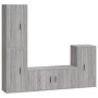 TV furniture set 4 pieces Sonoma gray plywood by vidaXL, TV Furniture - Ref: Foro24-3188596, Price: 203,30 €, Discount: %