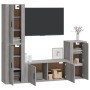 TV furniture set 4 pieces Sonoma gray plywood by vidaXL, TV Furniture - Ref: Foro24-3188596, Price: 203,30 €, Discount: %