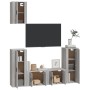 TV furniture set 5 pieces Sonoma gray plywood by vidaXL, TV Furniture - Ref: Foro24-3188580, Price: 217,59 €, Discount: %