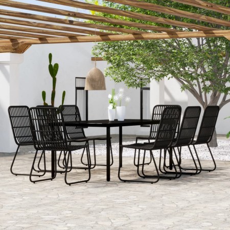 Juego de comedor para jardín 9 piezas negro de vidaXL, Conjuntos de jardín - Ref: Foro24-3099172, Precio: 1,00 €, Descuento: %