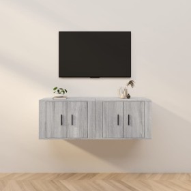 Muebles para TV de pared 2 uds gris Sonoma 57x34,5x40 cm de vidaXL, Muebles TV - Ref: Foro24-3188340, Precio: 84,95 €, Descue...