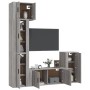 TV furniture set 5 pieces Sonoma gray plywood by vidaXL, TV Furniture - Ref: Foro24-3188620, Price: 245,29 €, Discount: %