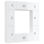 TV furniture set, 8 pieces, glossy white plywood by vidaXL, TV Furniture - Ref: Foro24-3188640, Price: 417,58 €, Discount: %