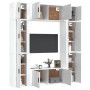 TV furniture set, 8 pieces, glossy white plywood by vidaXL, TV Furniture - Ref: Foro24-3188640, Price: 417,58 €, Discount: %