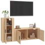 Set de muebles para TV 2 pzas madera contrachapada roble sonoma de vidaXL, Muebles TV - Ref: Foro24-3188489, Precio: 113,15 €...