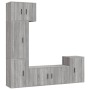 TV furniture set 5 pieces gray Sonoma plywood by vidaXL, TV Furniture - Ref: Foro24-3188628, Price: 218,42 €, Discount: %