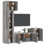 TV furniture set 5 pieces gray Sonoma plywood by vidaXL, TV Furniture - Ref: Foro24-3188628, Price: 218,42 €, Discount: %