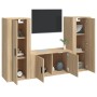 TV furniture set, 3 pieces, oak veneer plywood, Sonoma oak. by vidaXL, TV Furniture - Ref: Foro24-3188753, Price: 174,99 €, D...