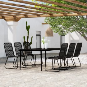 Garden dining set 7 pieces black by vidaXL, Garden sets - Ref: Foro24-3099183, Price: 862,56 €, Discount: %