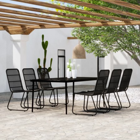 Juego de comedor de jardín 7 piezas negro de vidaXL, Conjuntos de jardín - Ref: Foro24-3099183, Precio: 793,99 €, Descuento: %