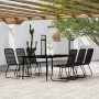 Juego de comedor de jardín 7 piezas negro de vidaXL, Conjuntos de jardín - Ref: Foro24-3099183, Precio: 862,56 €, Descuento: %