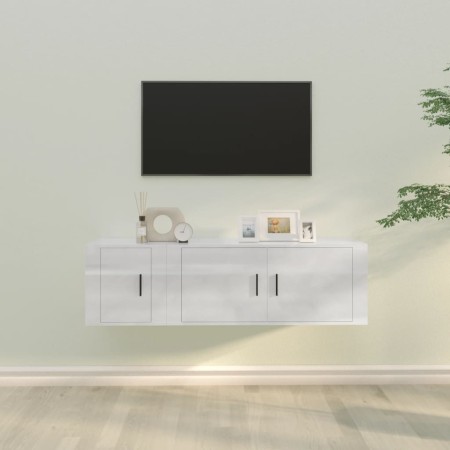 TV furniture set 2 pieces glossy white plywood by vidaXL, TV Furniture - Ref: Foro24-3188424, Price: 96,51 €, Discount: %