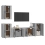 TV furniture set 5 pieces concrete gray plywood by vidaXL, TV Furniture - Ref: Foro24-3188570, Price: 176,62 €, Discount: %