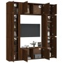 TV furniture set 8 pieces brown oak plywood by vidaXL, TV Furniture - Ref: Foro24-3188645, Price: 413,69 €, Discount: %