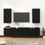 Black plywood 4-piece TV furniture set by vidaXL, TV Furniture - Ref: Foro24-3188695, Price: 241,99 €, Discount: %