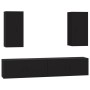 Set de muebles para TV 4 piezas madera contrachapada negro de vidaXL, Muebles TV - Ref: Foro24-3188695, Precio: 241,99 €, Des...