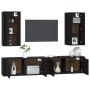 Set de muebles para TV 4 piezas madera contrachapada negro de vidaXL, Muebles TV - Ref: Foro24-3188695, Precio: 241,99 €, Des...