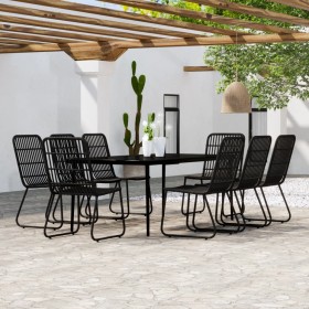 Juego de comedor de jardín 9 piezas negro de vidaXL, Conjuntos de jardín - Ref: Foro24-3099184, Precio: 955,99 €, Descuento: %