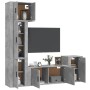 TV furniture set 5 pieces concrete gray plywood by vidaXL, TV Furniture - Ref: Foro24-3188626, Price: 214,34 €, Discount: %