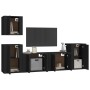 Set de muebles para TV 5 piezas madera contrachapada negro de vidaXL, Muebles TV - Ref: Foro24-3188559, Precio: 175,78 €, Des...