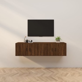 Wall TV cabinets 2 pcs brown oak 80x34.5x40 cm by vidaXL, TV Furniture - Ref: Foro24-3188357, Price: 110,99 €, Discount: %