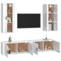 4-piece TV furniture set, glossy white plywood by vidaXL, TV Furniture - Ref: Foro24-3188848, Price: 244,95 €, Discount: %