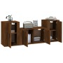 TV furniture set 3 pieces brown oak plywood by vidaXL, TV Furniture - Ref: Foro24-3188509, Price: 127,56 €, Discount: %