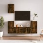 TV furniture set 5 pieces smoked oak plywood by vidaXL, TV Furniture - Ref: Foro24-3188579, Price: 201,13 €, Discount: %