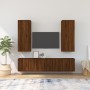 TV furniture set 5 pieces brown oak plywood by vidaXL, TV Furniture - Ref: Foro24-3188837, Price: 235,99 €, Discount: %