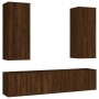 TV furniture set 5 pieces brown oak plywood by vidaXL, TV Furniture - Ref: Foro24-3188837, Price: 235,99 €, Discount: %