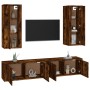 TV furniture set 4 pieces smoked oak plywood by vidaXL, TV Furniture - Ref: Foro24-3188851, Price: 231,36 €, Discount: %