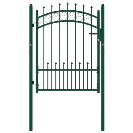 Fence gate with green steel spikes 100x125 cm by vidaXL, garden gates - Ref: Foro24-146384, Price: 171,13 €, Discount: %