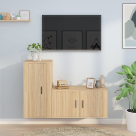 TV furniture set 2 pieces sonoma oak plywood by vidaXL, TV Furniture - Ref: Foro24-3188473, Price: 106,99 €, Discount: %