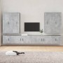 TV-Möbelset 8-teilig aus betongrauem Sperrholz von vidaXL, TV-Möbel - Ref: Foro24-3188858, Preis: 435,53 €, Rabatt: %