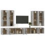 Set de muebles de TV 8 pzas madera contrachapada gris hormigón de vidaXL, Muebles TV - Ref: Foro24-3188858, Precio: 435,53 €,...