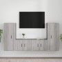 TV furniture set 4 pieces in gray Sonoma plywood by vidaXL, TV Furniture - Ref: Foro24-3188772, Price: 186,33 €, Discount: %