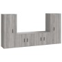 TV furniture set 4 pieces in gray Sonoma plywood by vidaXL, TV Furniture - Ref: Foro24-3188772, Price: 186,33 €, Discount: %