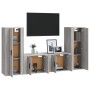 TV furniture set 4 pieces in gray Sonoma plywood by vidaXL, TV Furniture - Ref: Foro24-3188772, Price: 186,33 €, Discount: %