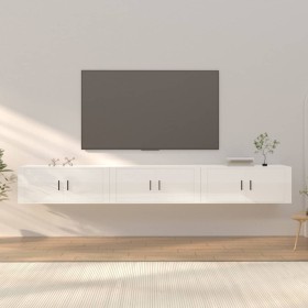 Muebles para TV de pared 3 uds blanco brillante 100x34,5x40 cm de vidaXL, Muebles TV - Ref: Foro24-3188376, Precio: 203,99 €,...