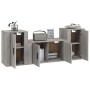 TV furniture set 3 pieces Sonoma gray plywood by vidaXL, TV Furniture - Ref: Foro24-3188508, Price: 118,64 €, Discount: %